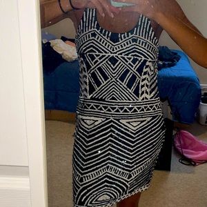 Seta apparel black and white sequin dress